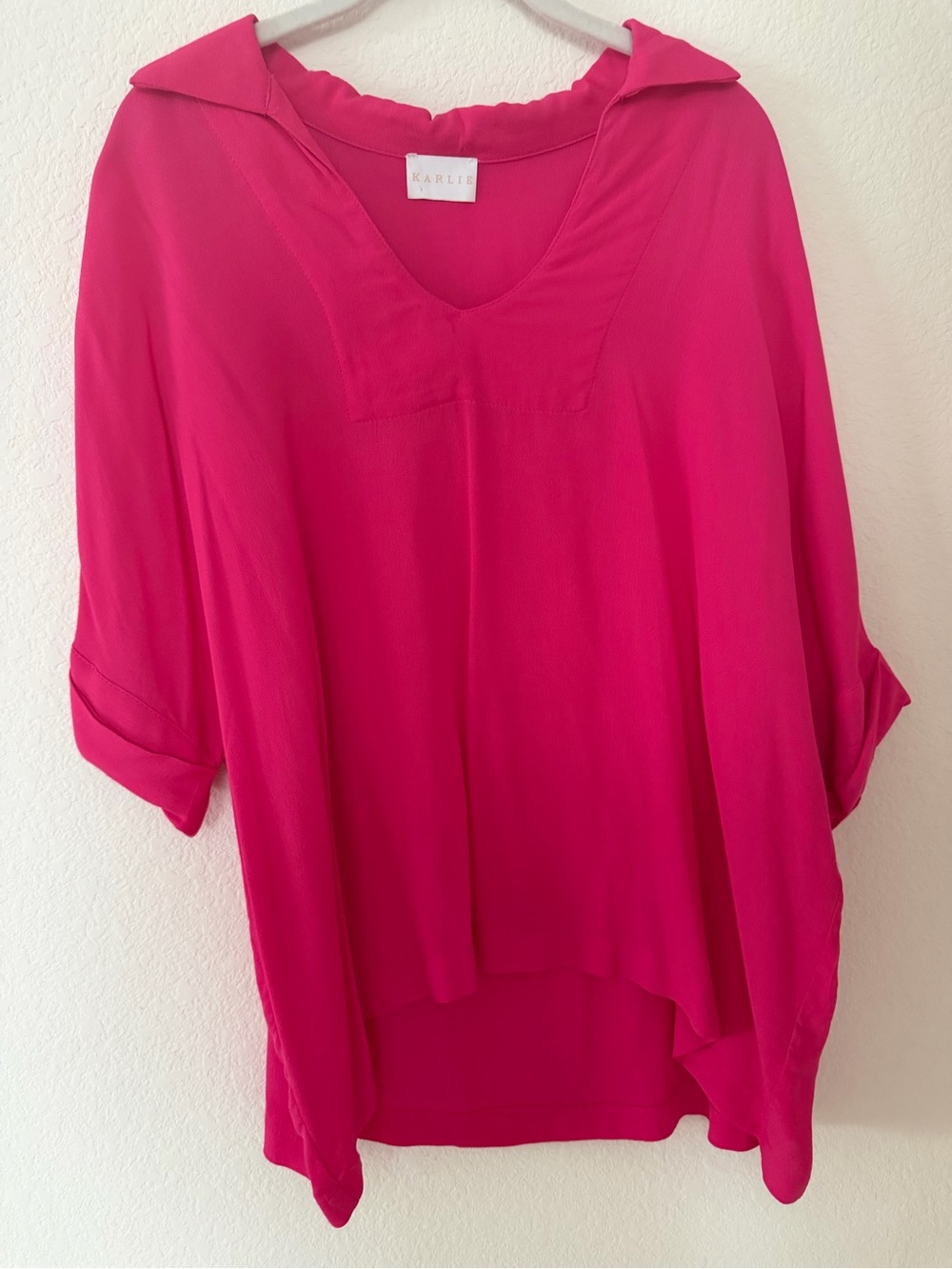 Karlie Fuchsia V-Neck Lightweight Tunic